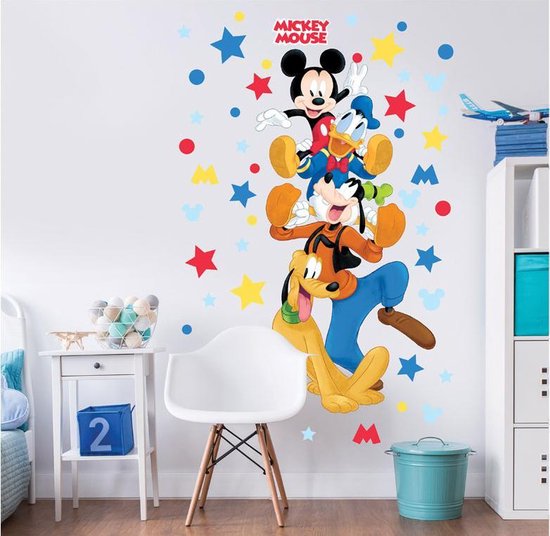 stad Industrialiseren Klik Walltastic Mickey Mouse XXL Muursticker – groot – 1.20 m hoog – kinderen |  bol.com
