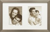Deknudt Frames Fotokader zilver, voor 2 foto's, met kartonnen pptt fotomaat 15x20 cm