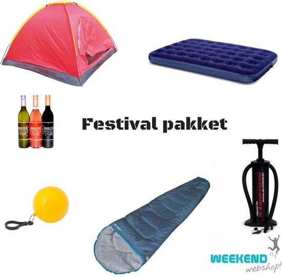 Festival Pakket | Kamperen | Camping spullen | Liuchtbed | Slaapzak |  poncho |... | bol.com