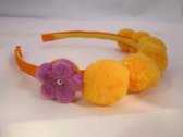 Diadeem/haarband "Spring" oranje/lila. one size