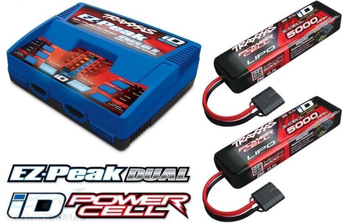 Traxxas 6S Combo Pack ID Duo Charger & 2X 11,1 5000 LiPo accu's | bol.com