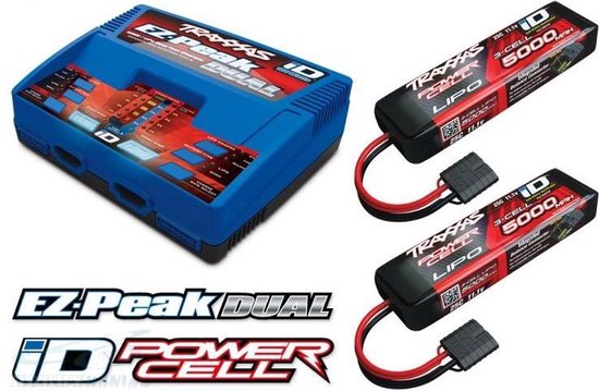Traxxas 6S Combo Pack ID Duo Charger & 2X 11,1 5000 LiPo accu's