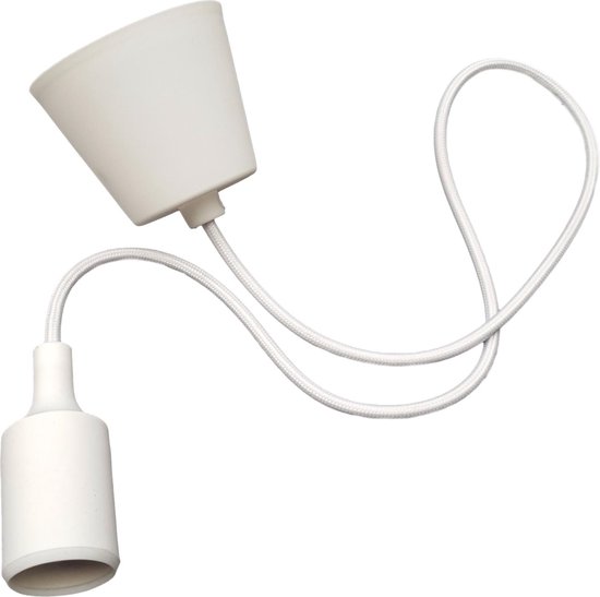 LED lamp DIY pendel hanglamp - strijkijzer snoer | E27 siliconen fitting | wit | bol.com