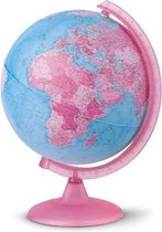 Atmosphere globe Pink 25cm nederlandstalig kunststof voet met verlichting