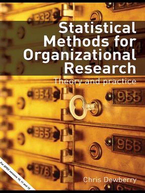 Statistical Methods for Organizational Research - cover