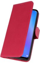 Huawei P Smart 2019 Hoesje Kaarthouder Book Case Telefoonhoesje Rood