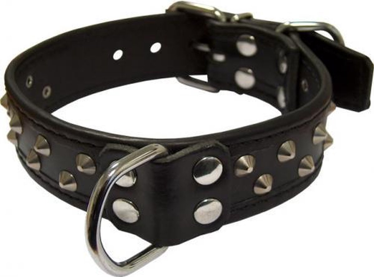 Mister b leather slave collar with cone studs