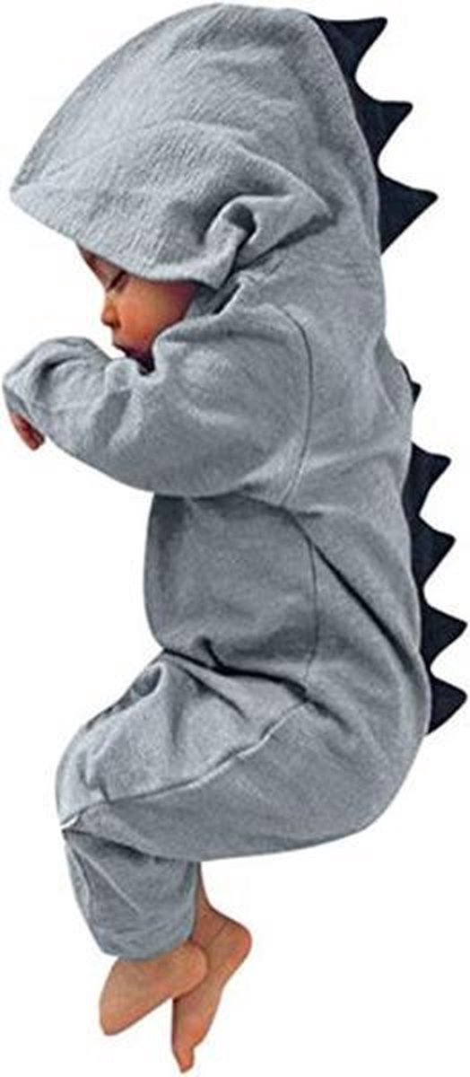 Dino Onesie Voor baby dreumes Grijs Maat 80 Heerlijk