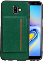 Staand Back Cover 1 Pasjes voor Galaxy J6 Plus Groen