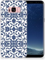 Samsung Galaxy S8 Siliconen Bumper Case Flower Blue