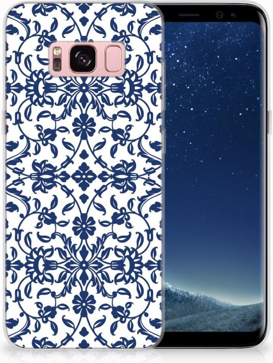 Samsung Galaxy S8 TPU Case Flower Blue