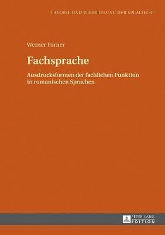 Theorie Und Vermittlung Der Sprache- Fachsprache - cover