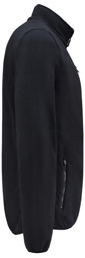 Zwarte fleece trui met rits en zak met rits.