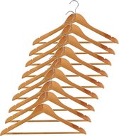 Kledinghangers - hout - met inkeping - draaibare hanger - set van 9 stuks