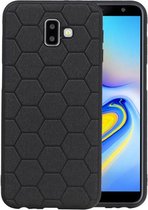 Hexagon Hard Case - Telefoonhoesje - Backcover Hoesje - achterkant hoesje - Geschikt voor Samsung Galaxy J6 Plus - Zwart