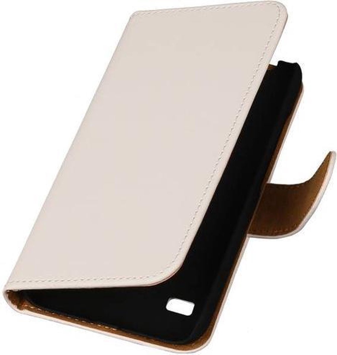 Huawei Ascend Y550 Effen Wit - Book Case Wallet Cover Hoesje