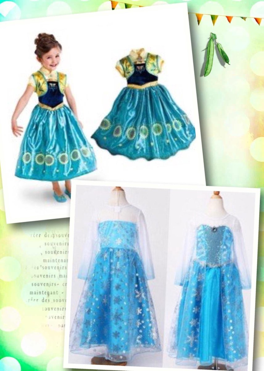 Frozen Elsa jurk met broche + Anna jurk Fever maat 128/134 (labelmaat 140)  | bol.com