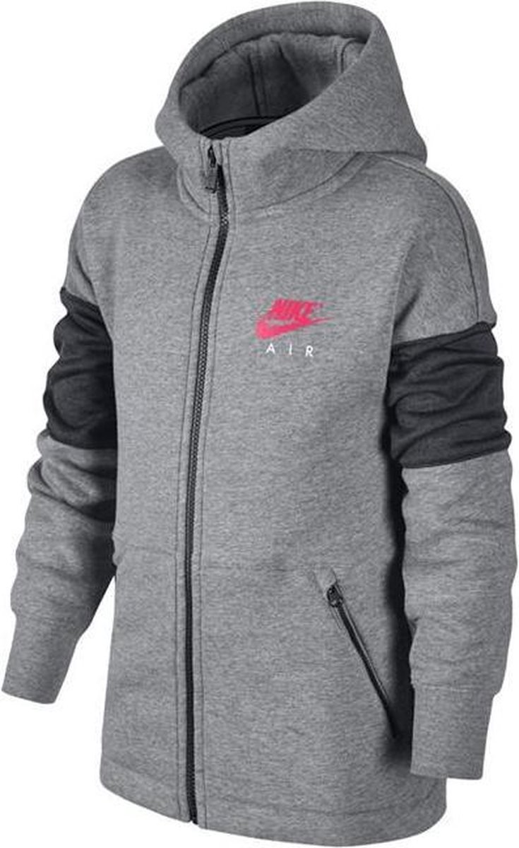 Nike Air jr hoodie Jongens Grijs/Zwart Maat 128