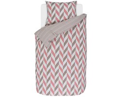 Esprit Criss Cross - Dekbedovertrek - Eenpersoons - 140x200/220 cm + 1 kussensloop 60x70 cm - Pink
