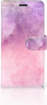 Geschikt voor Samsung Galaxy S8 Plus Bookcover hoesje Pink Purple Paint