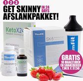 Get Skinny in 24 days Afslankpakket|Ketox24 & TimFit Aminozuren & Maaltijd afslankbooster SX-5 AARDBEI