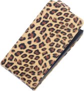 BestCases.nl Licht Bruin Luipaard Classic Flip case hoesje voor Huawei Ascend G525