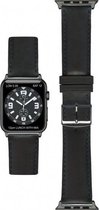 Fab Straps Sellier Luxury Leather Watch Strap Apple Watch 42mm Black + Space Grey Adapter