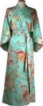 ORIGINELE JAPANSE KIMONO MET DRAAK/PHOENIX DESSIN (GROEN) (KATOEN) (MAAT ZIE PRODUCTBESCHRIJVING !)