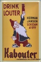 Louter Kabouter Jenever reclame Herman Jansen Schiedam reclamebord 10x15 cm