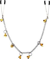 Pinch Tepelklemmen -  Pinces Bell/4 - Verstelbaar - Ketting - Pincet met gouden Belletjes
