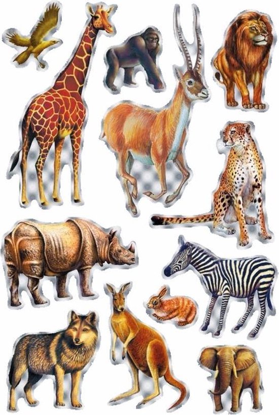 ontmoeten Traditioneel Vrijstelling Afrikaanse dieren stickers 1 vel | bol.com