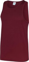 Sport singlet/hemd bordeaux rood voor heren - Hardloopshirts/sportshirts - Sporten/hardlopen/fitness/bodybuilding - Sportkleding top bordeaux voor mannen L (42/52)