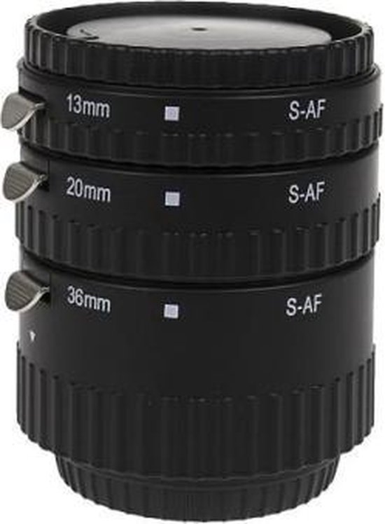 Meike MK-N-AF1-A – Jeu De 3 Tubes Allonge Macro Auto-Focus Métalliques Pour Nikon DSLR