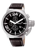 Max 5 -MAX084 - Horloge - Leer - Zwart - 47 mm