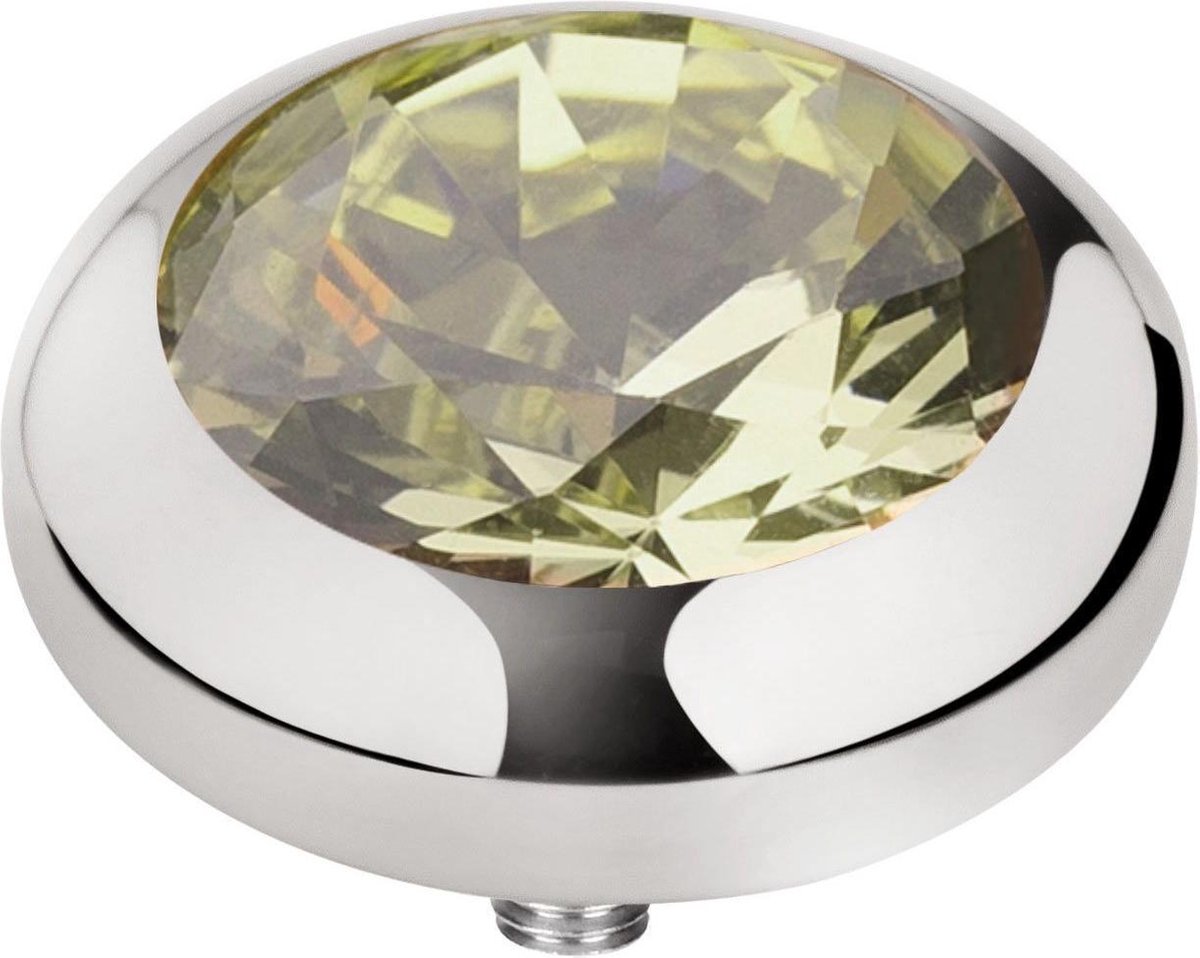 Melano Vivid Season CZ steentje Khaki Zilver | 5 mm