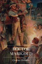Boekomslag 'Doctor Marigold' van Charles Dickens, met een illustratie van een man met een kind die worden omringd door een menigte.