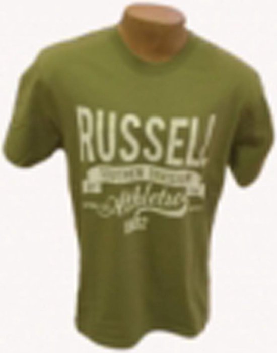 Russell T Shirt groot logo groen/wit