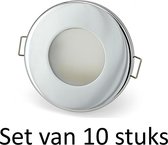 3W IP44 GU10 inbouwspot Zilver rond | Warm wit (Set van 10 stuks) Met Philips LED lamp