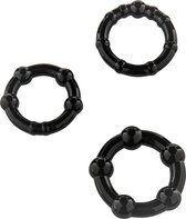 Scala Stay Hard - 3 stuks - Cockring - Zwart