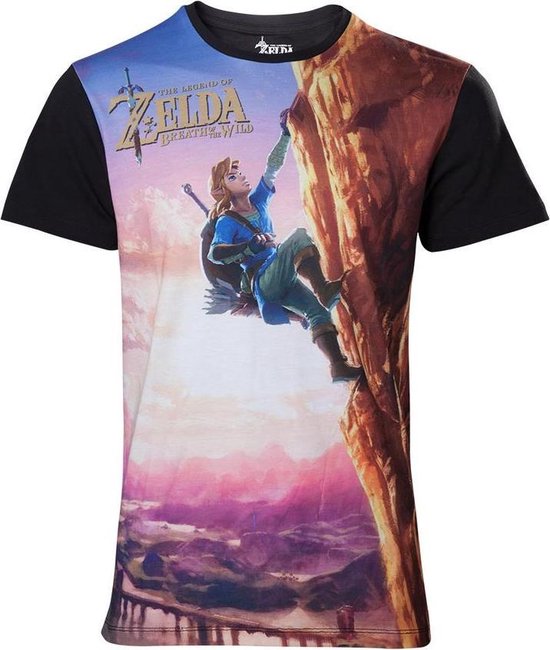 ZELDA BREATH OF THE WILD TShirt All Over Link Climbing (M)