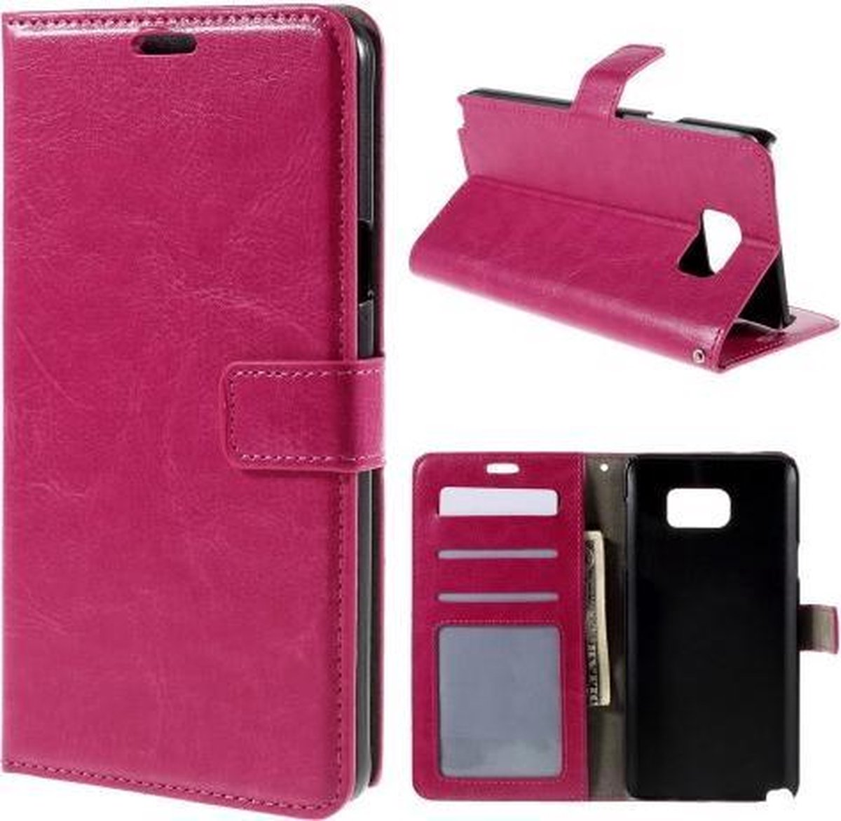 Cyclone wallet case hoesje Geschikt voor: Samsung Galaxy A7 2016 roze