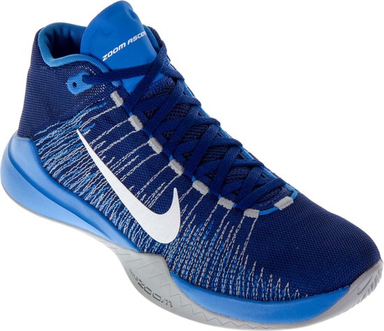Nike Zoom Ascention Basketbalschoenen - Maat 42 - Mannen - blauw/grijs/wit  | bol.com