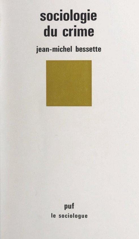 Sociologie du crime - cover