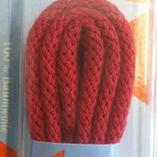 3 mm x 60cm Rode veter - Rond Cord 100% katoen schoenveter Rood