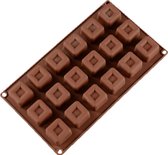 Siliconen Chocoladevorm Snoepjes Blokjes - Chocolade Mal Fondant Bonbonvorm - 18 Stuks