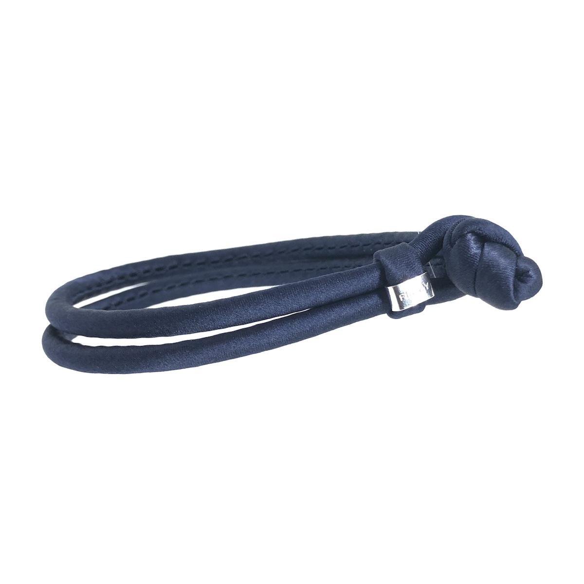 Marineblauw zijden signatuur damesarmband (17,5 cm)
