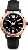 MAX Grandeur 5 MAX767 Horloge met Automatisch Uurwerk - Lederen Band - Zwart - ø 42 mm