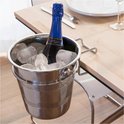 Champagne koeler + houder - Wijn koeler - Ijs emmer - 4 liter - RVS - Wijnkoeler - Inclusief houder