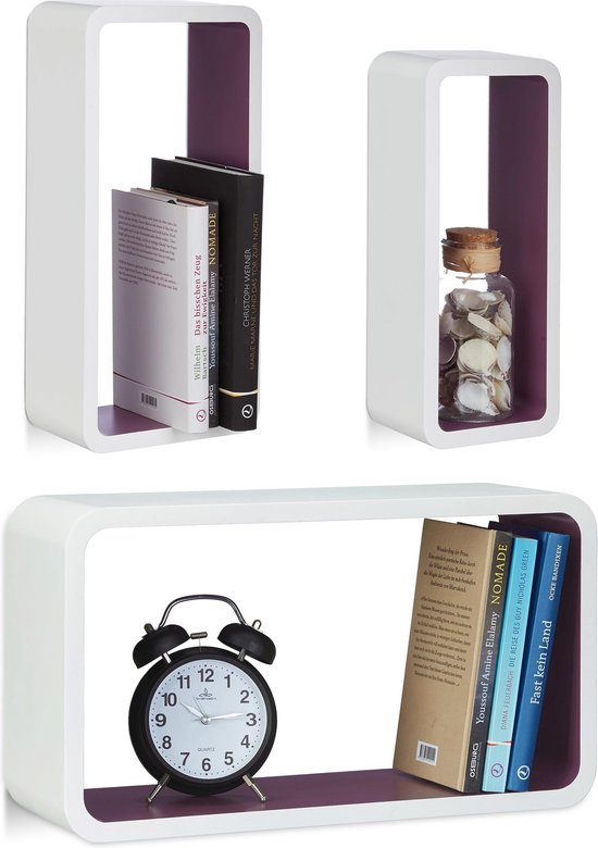 U-vormige Wandplank Set van 3 - Wit, 60 x 10 cm U-vormige Wandplank Set van 3 - Wit, 60 x 10 cm