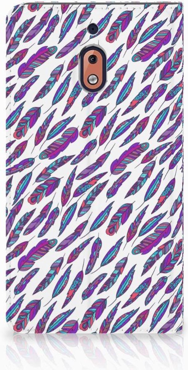 Nokia 2.1 2018 Hoesje met Magneet Feathers Color